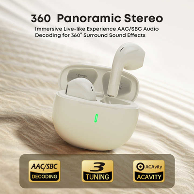 에어폰 및 마이크 250mAh 배터리 용량 블루투스 노이즈 캔슬링 에어패드 노이즈 캔슬링 및 1-2시간 충전 시간